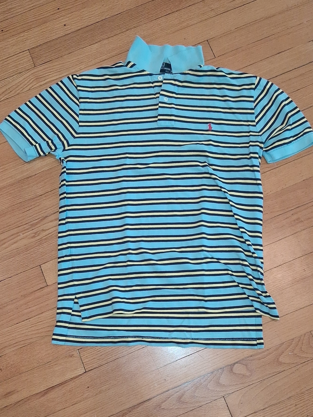 Polo by Ralph Lauren Aqua Striped Short-Sleeve Polo